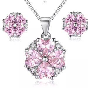 New sterling silver necklace & matching earrings